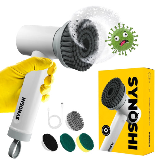 ® Electric, Cordless, and Waterproof Scrubber with 3 Replaceable Brush Heads